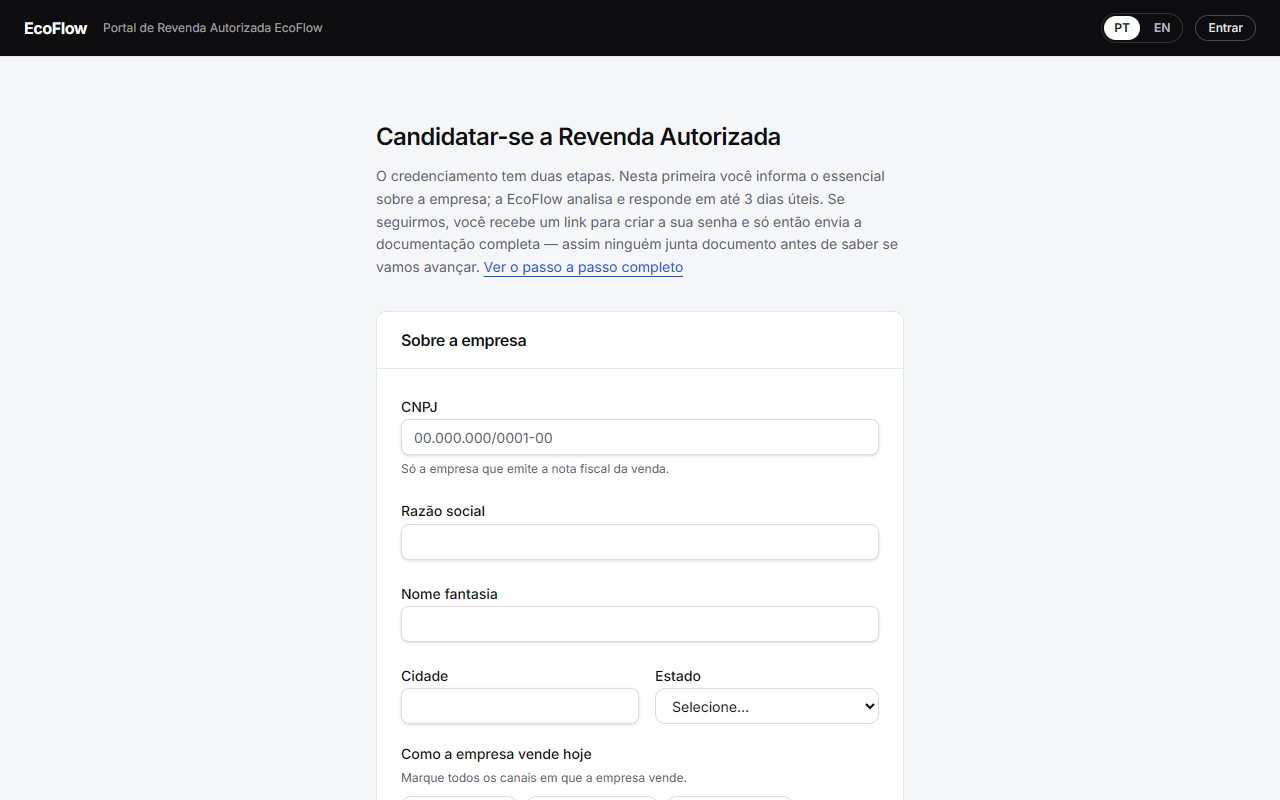 Envie a candidatura